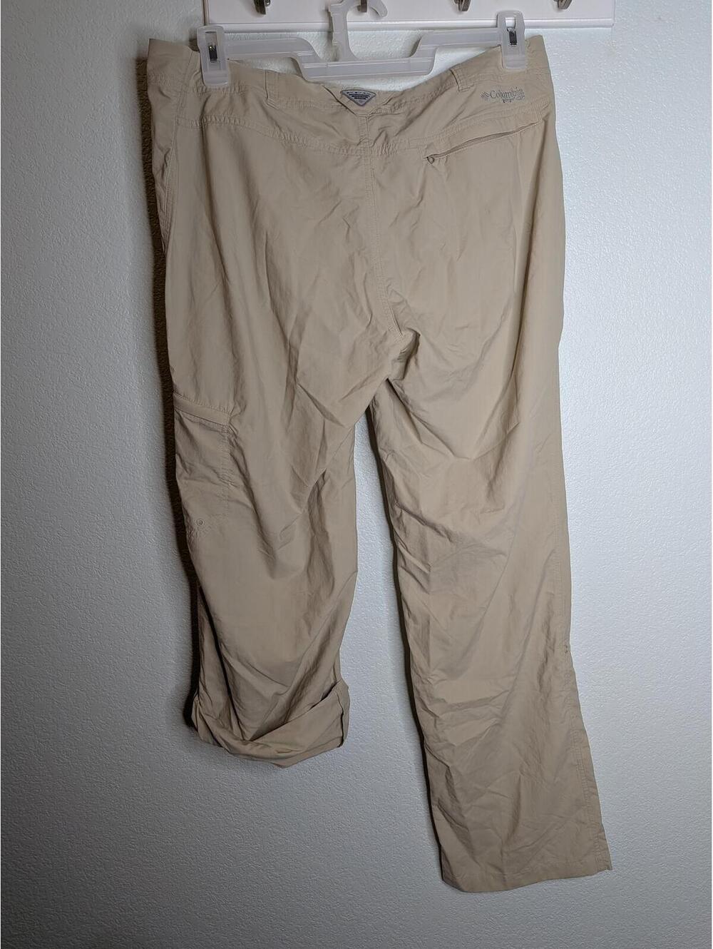 Columbia Aruba Roll Up Pants Womens 14 Beige UPF 50 Omni Shade NWT Hiking Travel